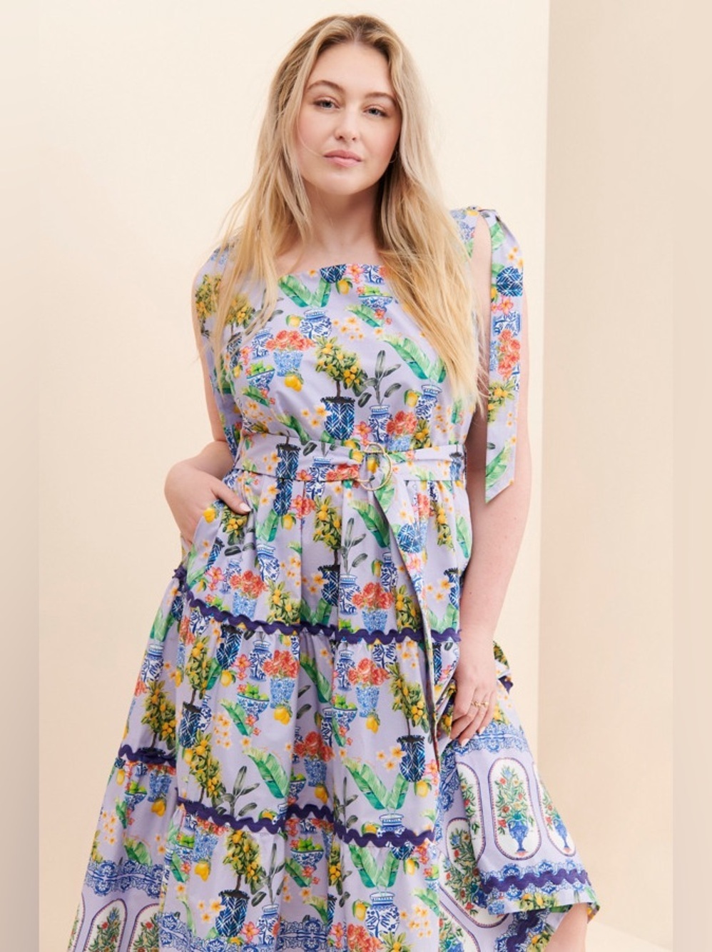 Anthropologie - Tiered Vase Midi Dress by Emily Lovelock